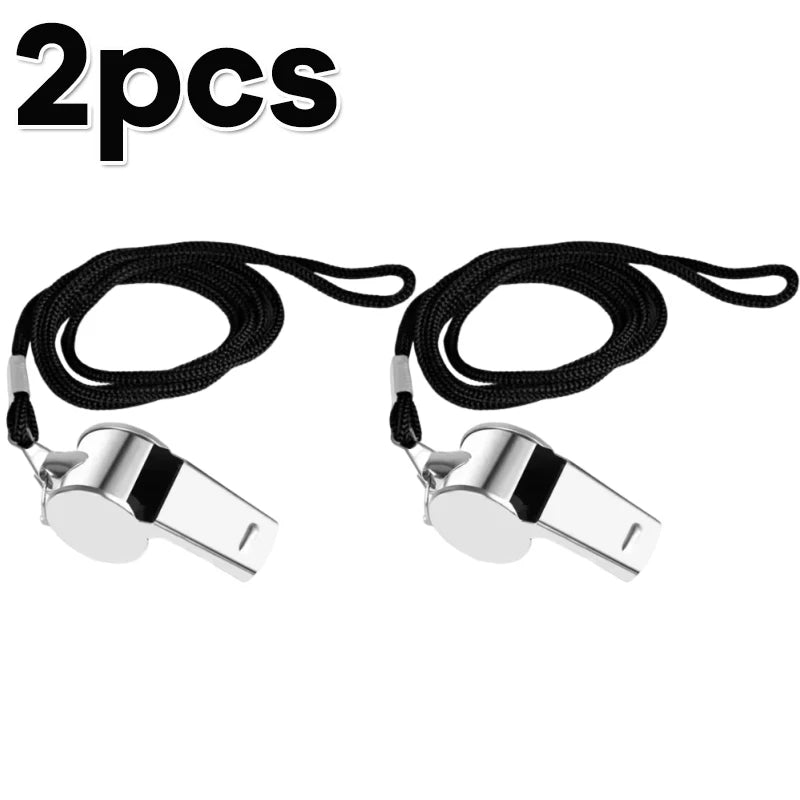 Stainless Steel Whistle with Lanyard Outdoor Professional Referee Super Loud Whistle Cheerleader Sporting Goods for Training