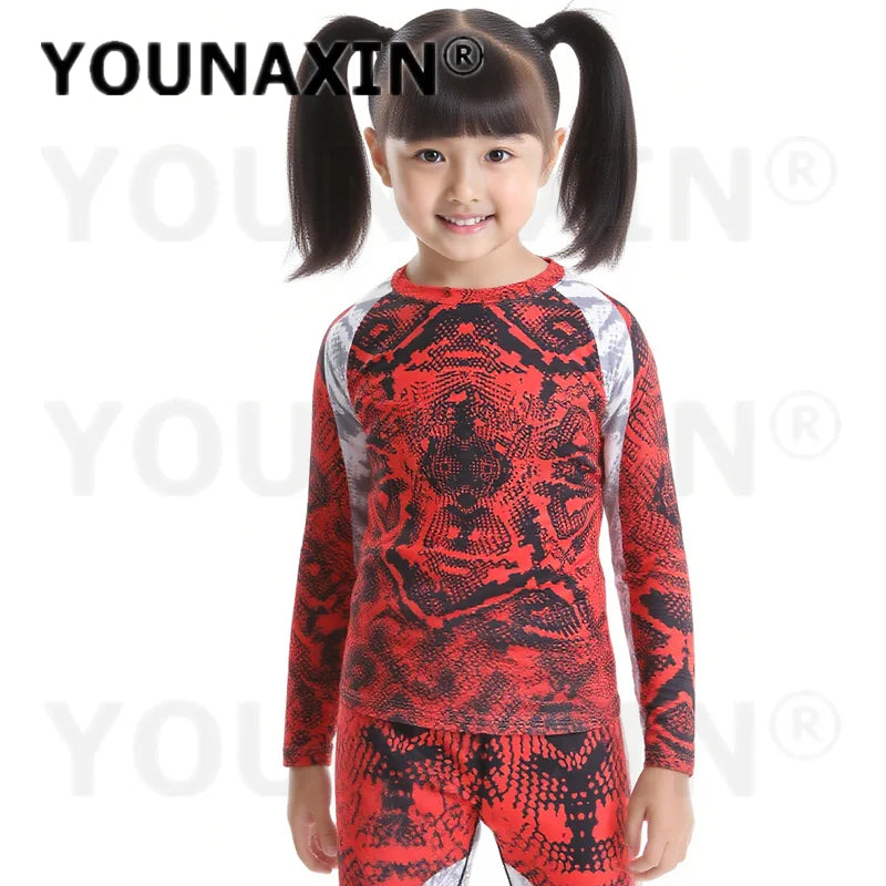 Unisex Child Boy Running Sports Long Sleeves T-shirts Girl Yoga Top Sportswear Fitness Training Clothing Gym Top Quick Drying