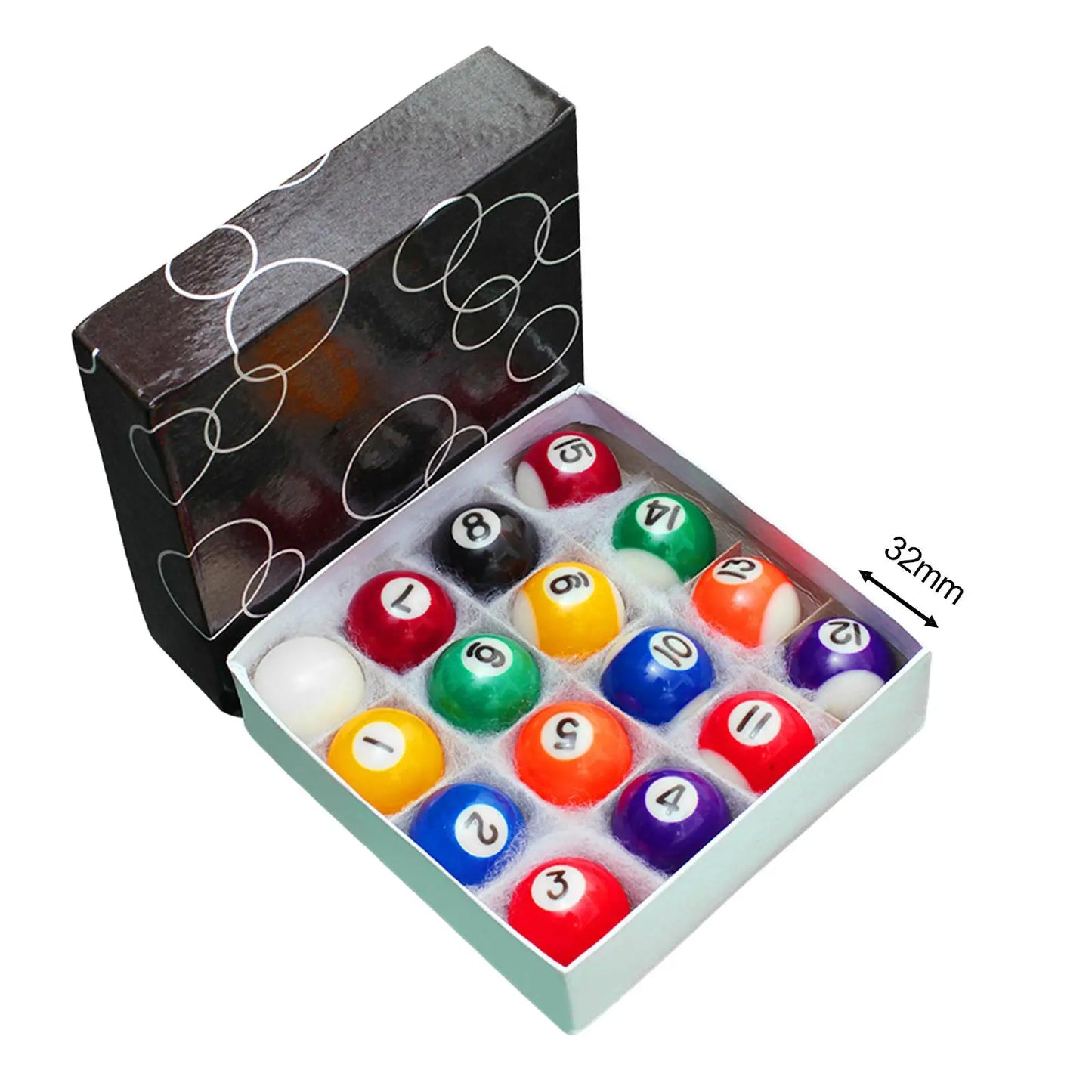 16 Pieces Mini Billiard Pool Balls Mini Pool Ball Set Pool Table Accessories Complete Set for Game Rooms Recreational Sport Home