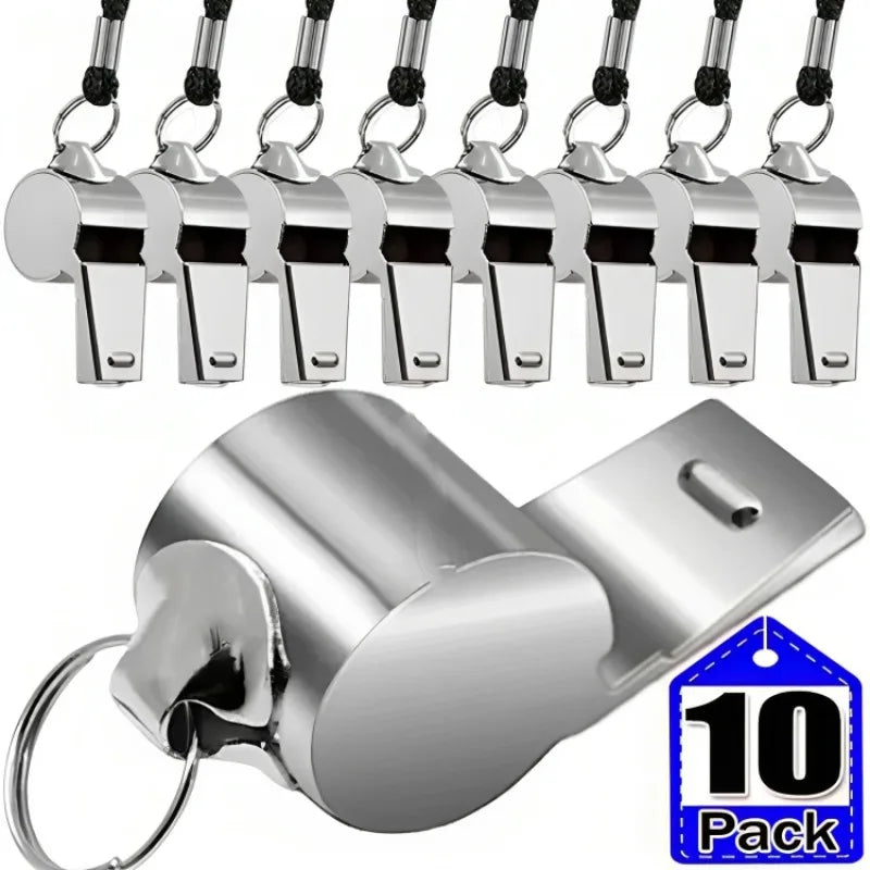 Stainless Steel Whistle with Lanyard Outdoor Professional Referee Super Loud Whistle Cheerleader Sporting Goods for Training