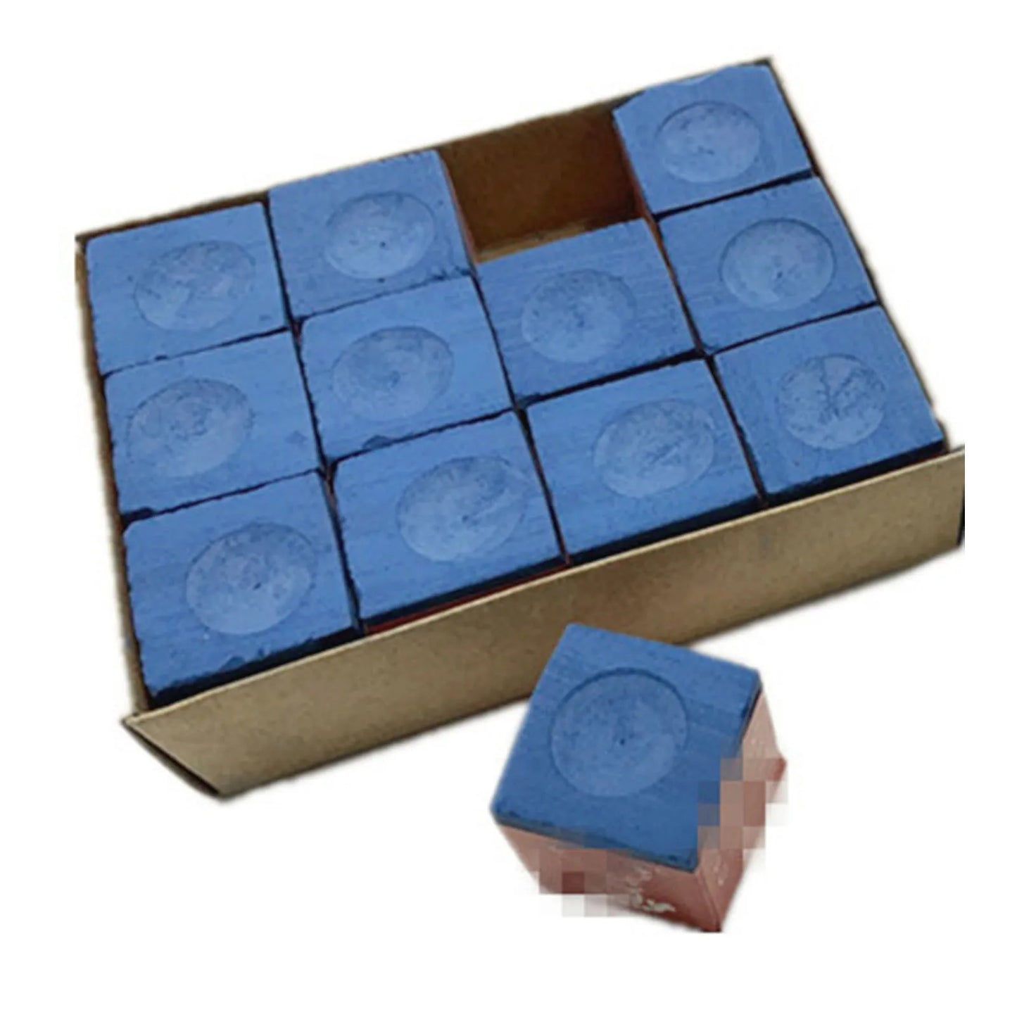 12pcs Pool Cue Chalk Cubes For Pool Billiards Snooker Cue 23*23*22.6mm For Table Billiards Club Replacement Accessories