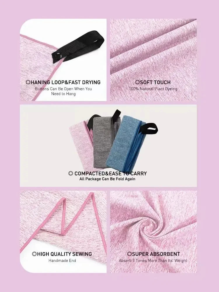 Microfiber Quick Dry Gym Towel Silver Ion Odor Free Fast Drying Workout Towel Absorbent Sweat Wicking for Men Women Fitness Yoga