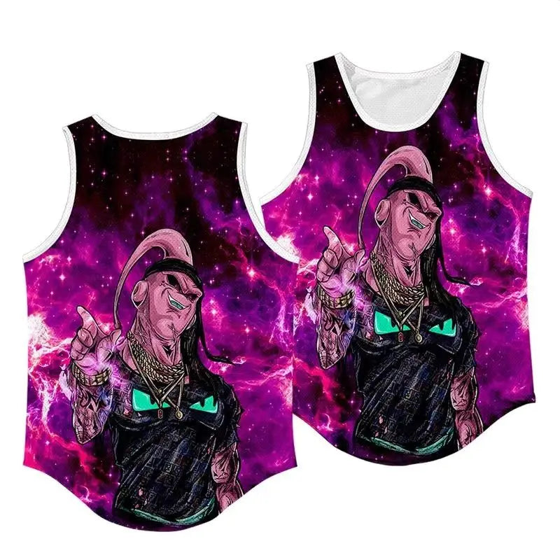 Cartoon Anime Dragon Ball Master Roshi Boy Summer Casual Comfortable Beach Sleeveless Sports Fitness Casual Vest T-Shirt Top