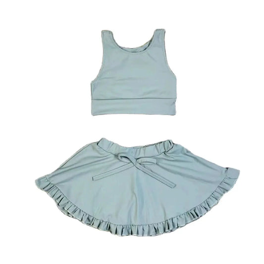 Girls baby yoga suit yoga dress plus shorts suit childrens clothes 2-9 years old fitness gym running weight loss