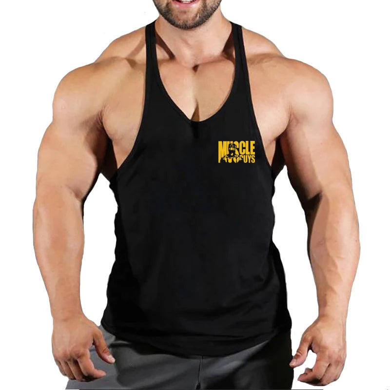 Muscle Guys Cotton Gym Tank Tops Men Sleeveless Tank Tops For Boys Bodybuilding Clothing Undershirt Fitness Stringer Vest