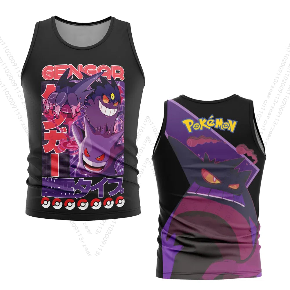 Anime Pokemon Gengar V2 Fitness Shorts Men's Boy Cosplay Print Casual Street Breathable Clothes Uniform Gift Toy Print Shorts