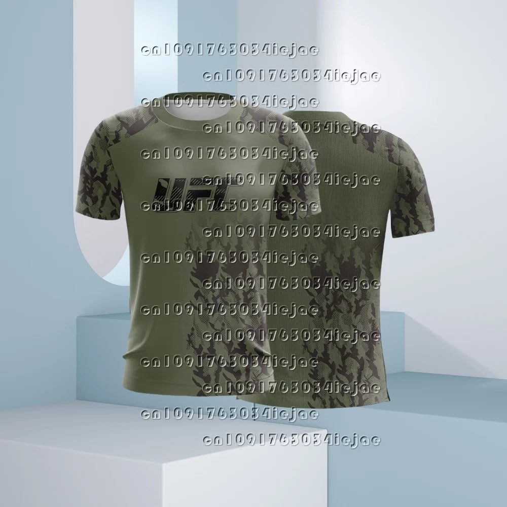 Outdoor 2025 UFC Streetwear T-shirt 3D Printed For Boys Military Combat  Jersey Uniform Clothing Men Boxing Fitness Tops