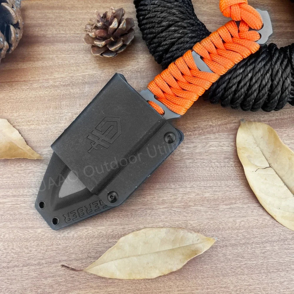 GB Small Survival Fixed Blade Knife with Sheath 8Cr13Mov Blade Outdoor Hiking Fishing Tactical Knife Sharp Cutting Hunting Knife