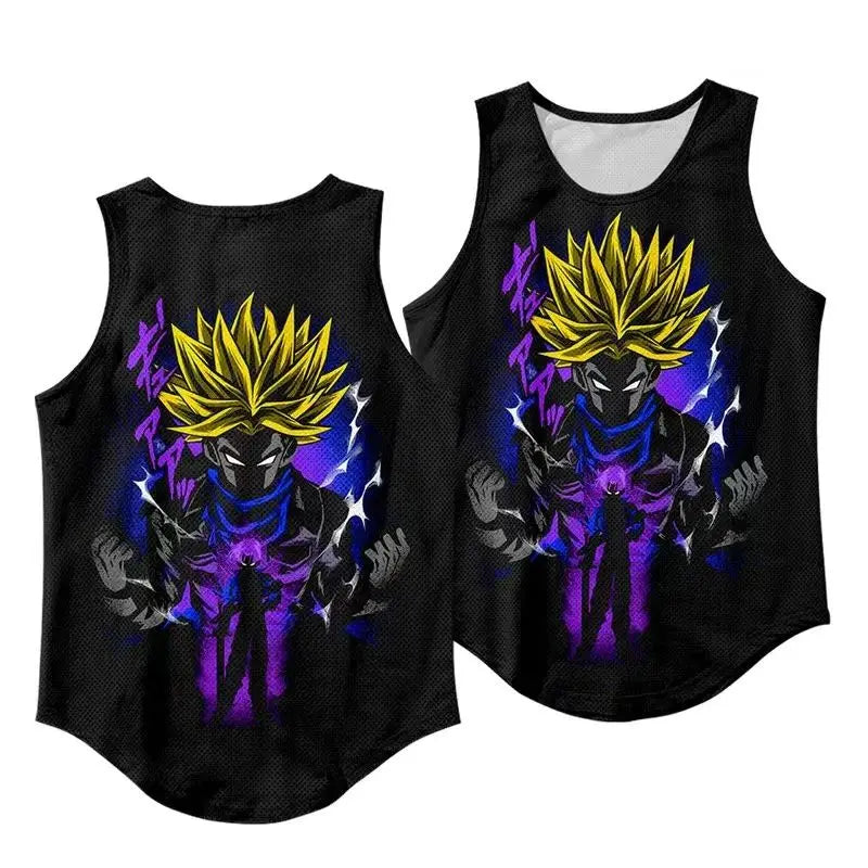 Cartoon Anime Dragon Ball Master Roshi Boy Summer Casual Comfortable Beach Sleeveless Sports Fitness Casual Vest T-Shirt Top