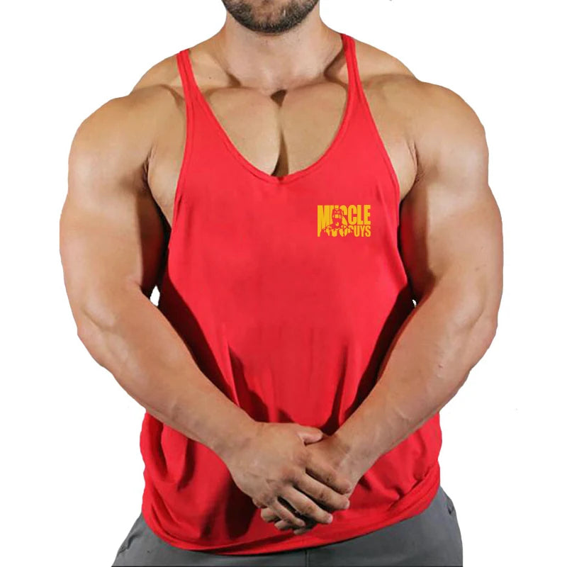 Muscle Guys Cotton Gym Tank Tops Men Sleeveless Tank Tops For Boys Bodybuilding Clothing Undershirt Fitness Stringer Vest