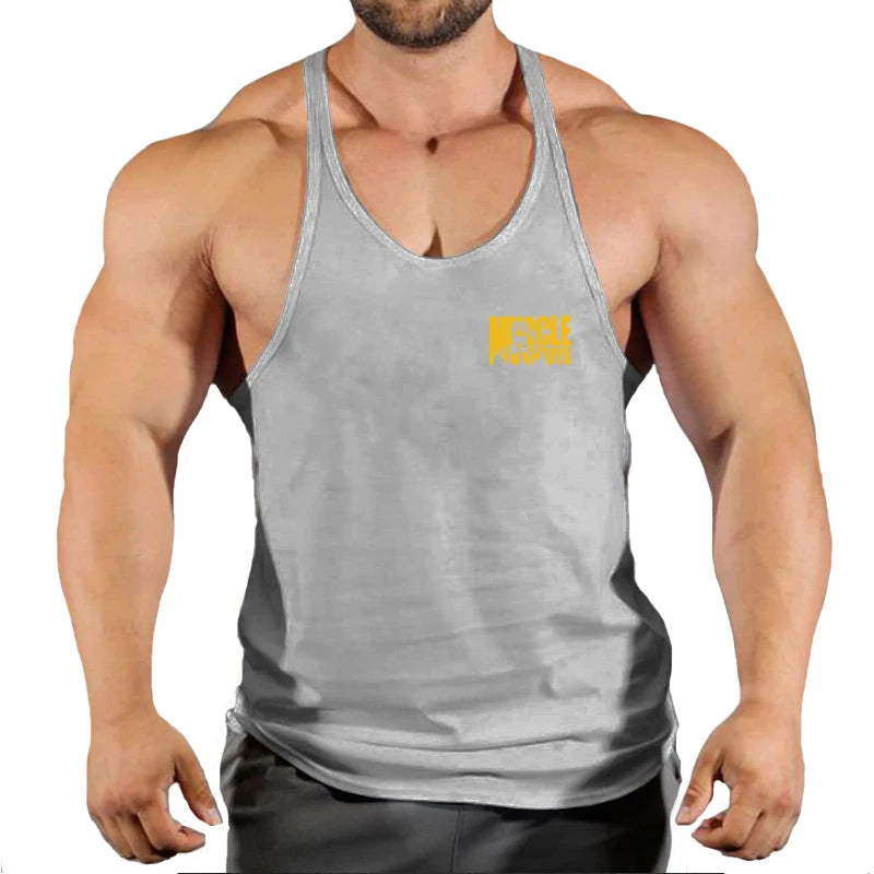 Muscle Guys Cotton Gym Tank Tops Men Sleeveless Tank Tops For Boys Bodybuilding Clothing Undershirt Fitness Stringer Vest