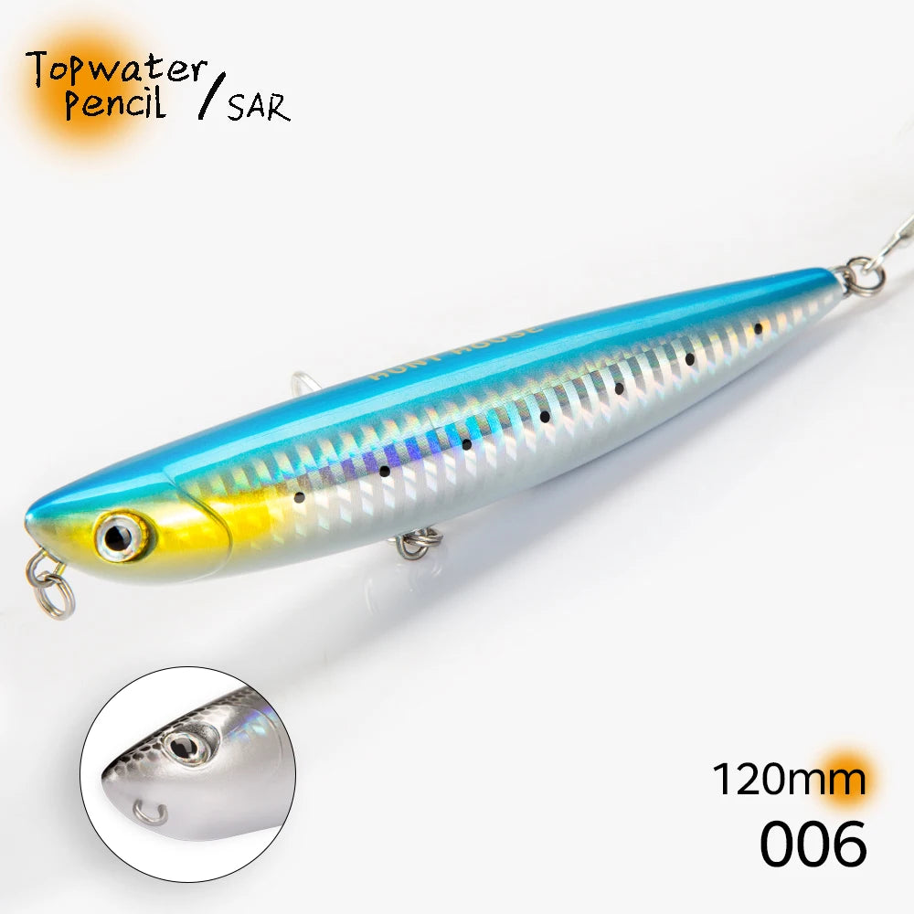 Hunthouse D02 Sparrow Pencil Surface Fishing Lure Topwater Stickbaits 90/120mm 11.5/26g Top Walkers pesca For Bass Tackle LW519