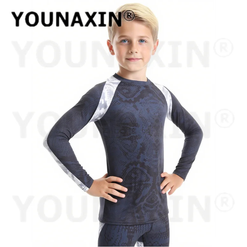 Unisex Child Boy Running Sports Long Sleeves T-shirts Girl Yoga Top Sportswear Fitness Training Clothing Gym Top Quick Drying