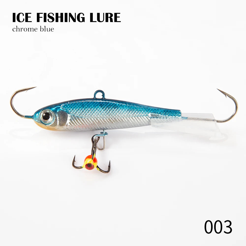 Hunthouse Winter Ice Fishing Lure Jigging 50mm/10g 65mm/19g 75mm/32g Vibration Balance Jig Bait Wobbler For Bass Pike Perch