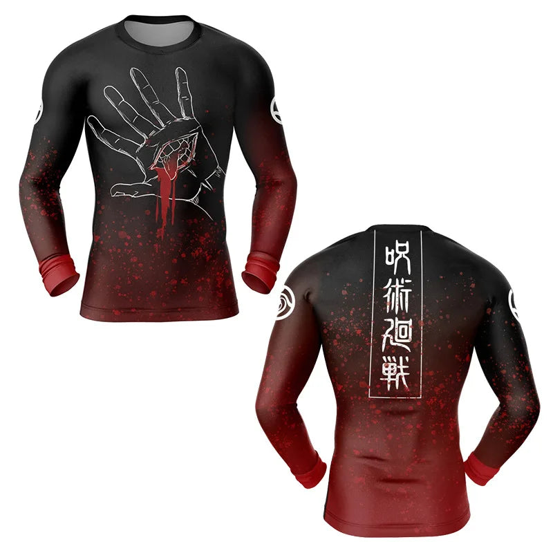 Anime Jujutsu Kaisen T-Shirt 3D Print Ryomen Sukuna Compression Fitness Undershirt Tee Oversized Men Clothing Top Sportswear